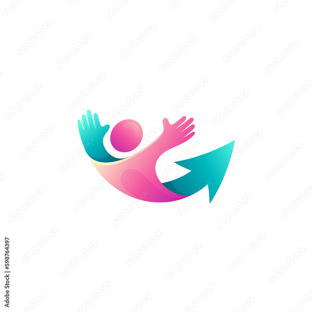 Human care logo with social design community, charity design Human care logo with social design community, charity design