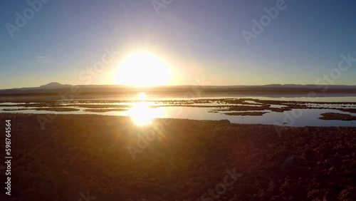 Atardecer en Laguna Tebenquiche Atacama Chile - Tebenquiche Lagoon Atacama Chile photo