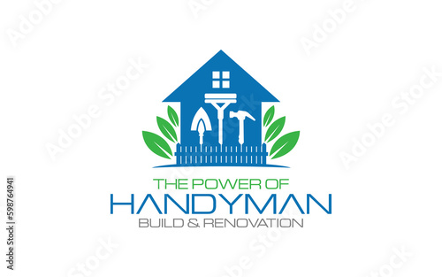 Illustration vector graphic of construction, home repair, and Building renovation concept logo design template.