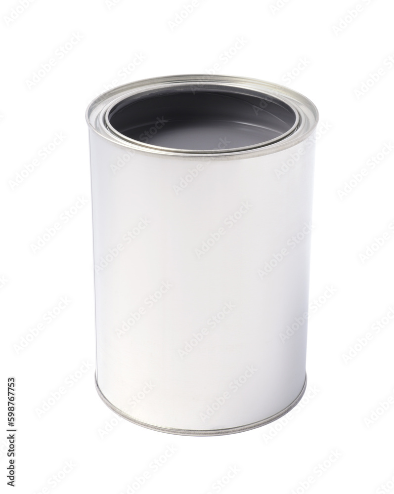 Can with gray paint on white background Can with gray paint on white background