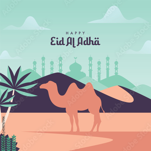 eid al adha mubarak social media post template