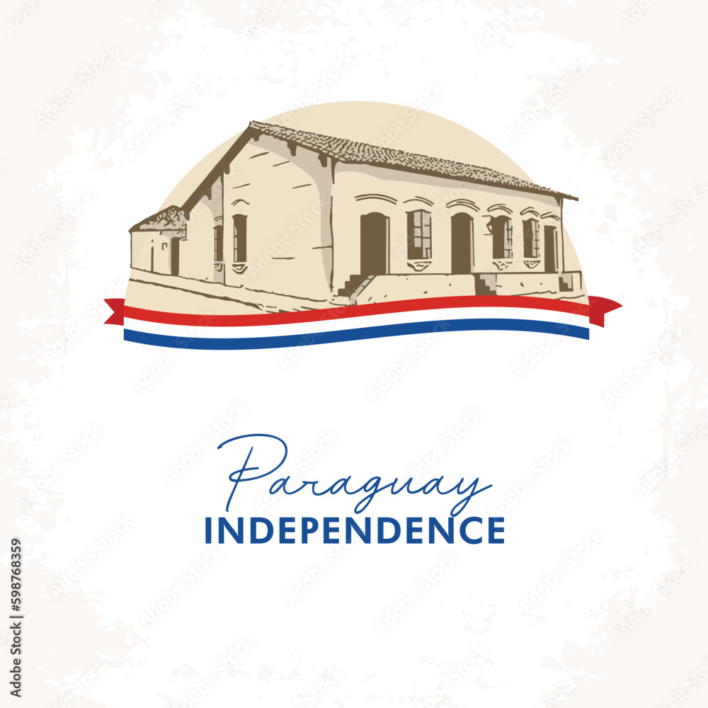 VECTORS. Editable banner for the Paraguay Independence Day, which starts on May 14