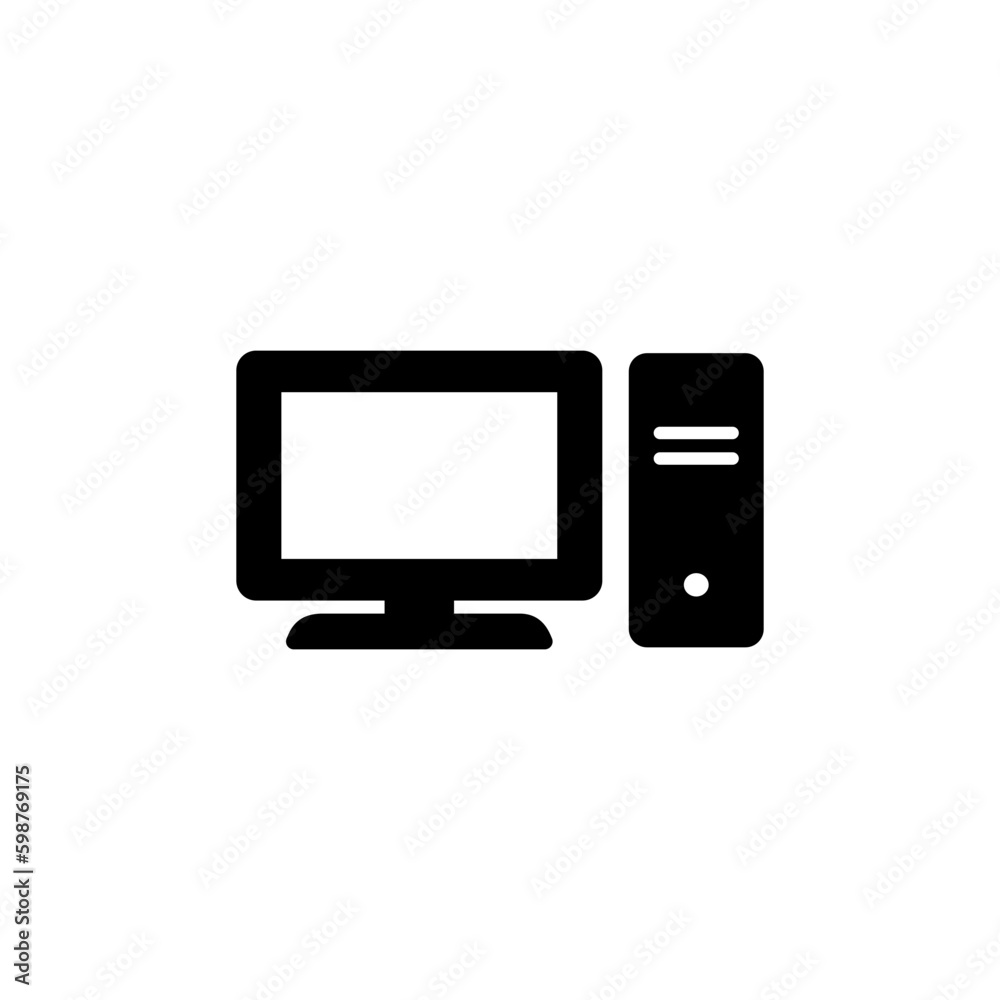 Computer icon vector. computer monitor icon.