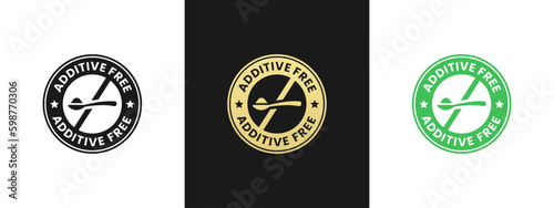 Best Additive Free Label or Additive Free Stamp Vector Isolated in Flat Style. Additive Free Label for product packaging design element. Additive Free Stamp for product design element.