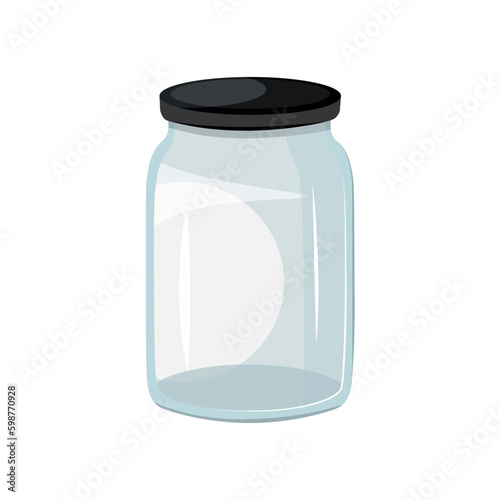 Glass jar for pickled products on a transparent background. photo