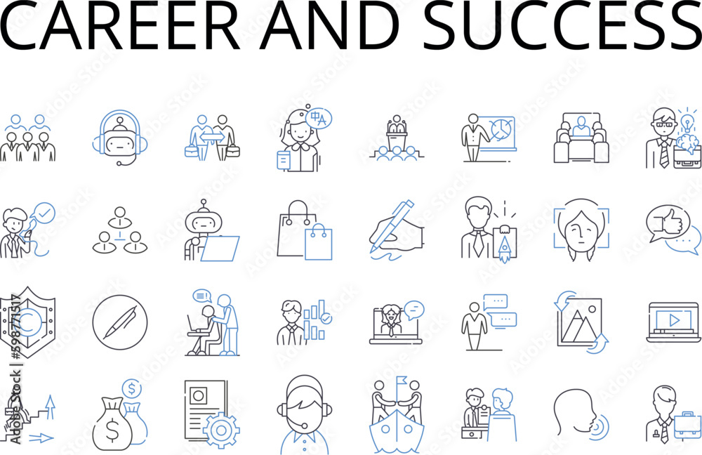 Career and success line icons collection. Profession, Occupation, Job, Vocation, Calling, Trade, Work vector and linear illustration. Employment,Livelihood,Enterprise outline signs set Career and success line icons collection. Profession, Occupation, Job, Vocation, Calling, Trade, Work vector and linear illustration. Employment,Livelihood,Enterprise outline signs set