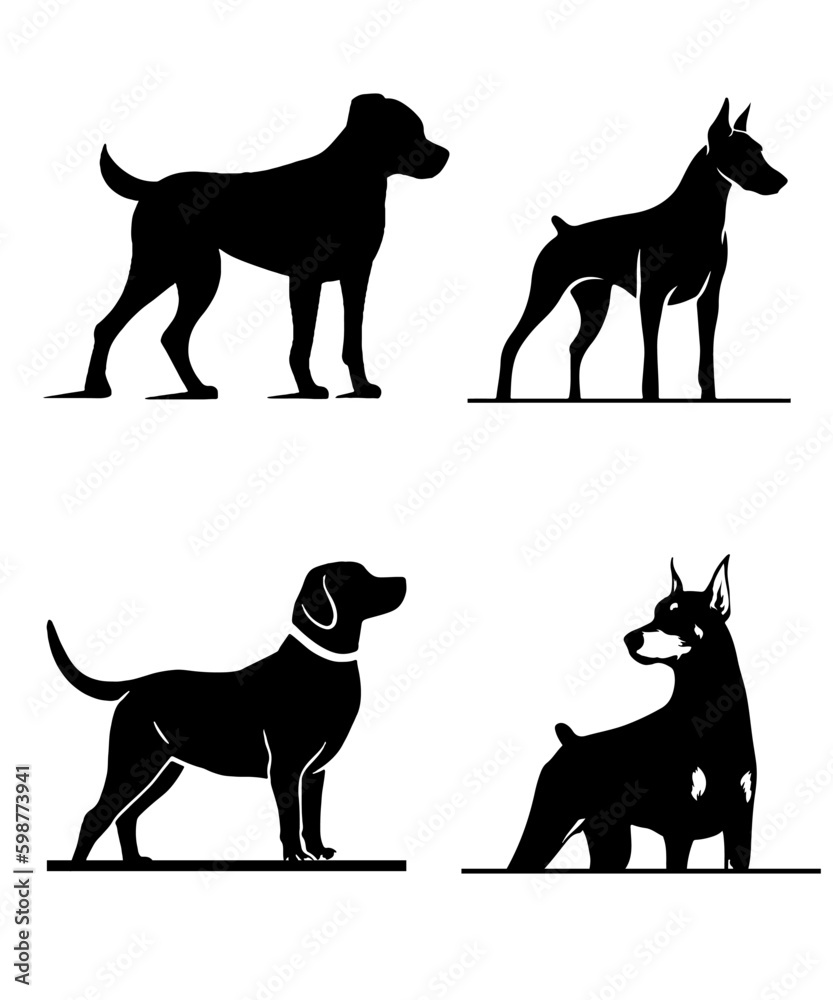 Dog silhouette design dog vector illustration design