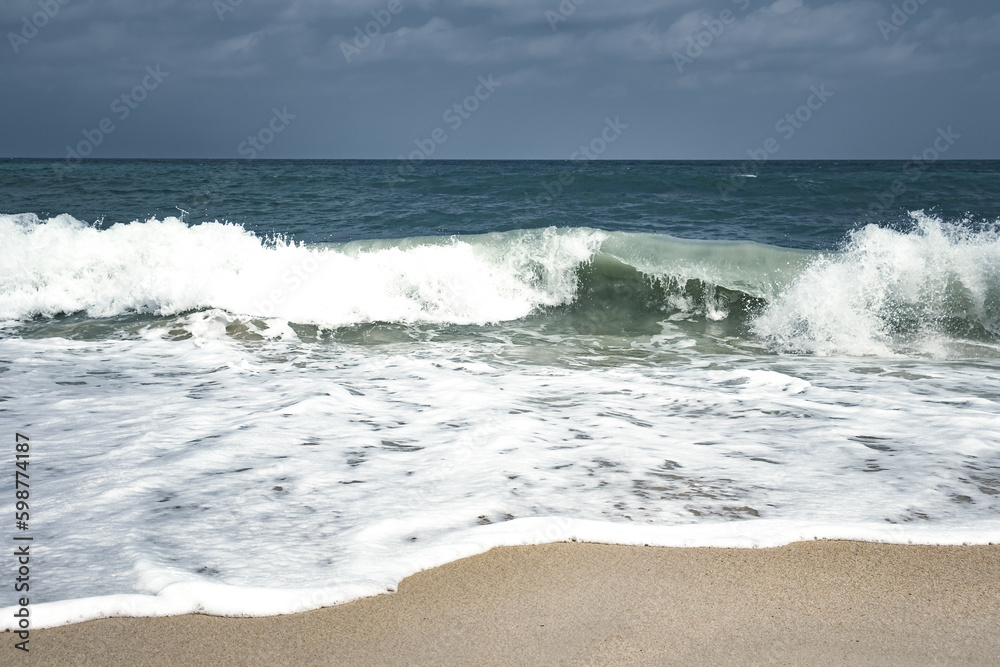 waves of the Gulf of Thailand on the beaches of Koh Samui