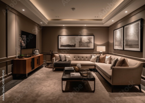 Elegant and stylish home living room interior