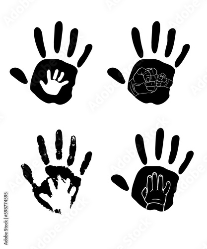 Dad & child silhouette design dad and son hand silhouette design dad and son vector illustration design