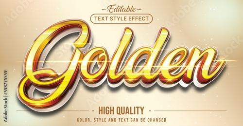 Editable text style effect - Golden text style theme.