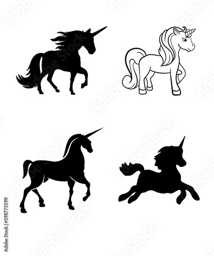 Unicorn silhouette design unicorn vector illustration design