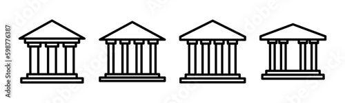 Bank icon vector illustration. Bank sign and symbol, museum, university