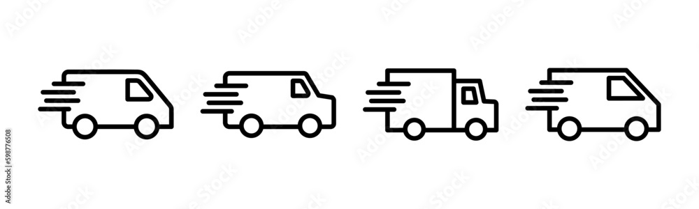 Delivery truck icon vector illustration. Delivery truck sign and symbol. Shipping fast delivery icon Delivery truck icon vector illustration. Delivery truck sign and symbol. Shipping fast delivery icon