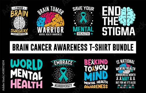 Brain cancer awareness t shirt bundle, Mental Health Awareness t shirt bundle, World Sclerosis Day T shirt, leukemia awareness t shirt