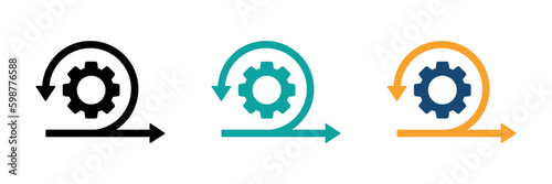 Agile vector icons set. Flat flexible illustration concepts
