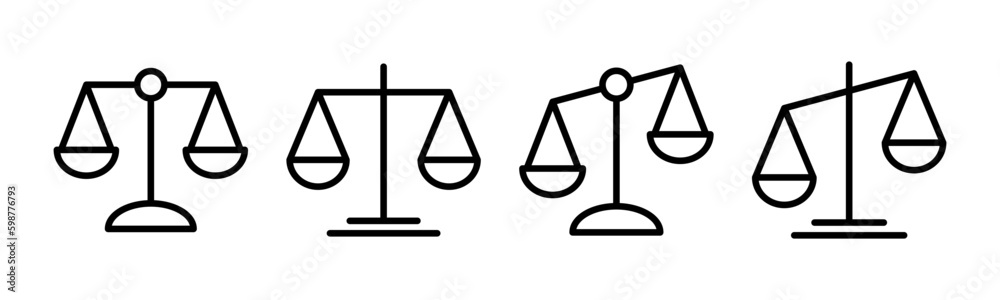 Scales icon vector illustration. Law scale icon. Justice sign and symbol Scales icon vector illustration. Law scale icon. Justice sign and symbol