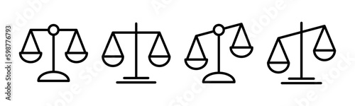 Scales icon vector illustration. Law scale icon. Justice sign and symbol