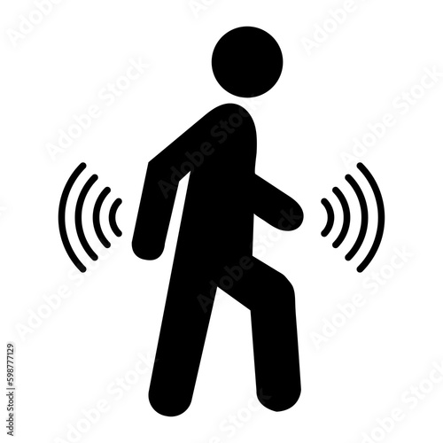 Motion Sensor Security System Signal Vector Icon illustration on white background..eps