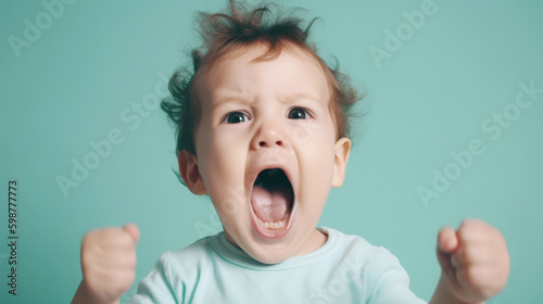 Angry tantrum kid , Generative ai photo