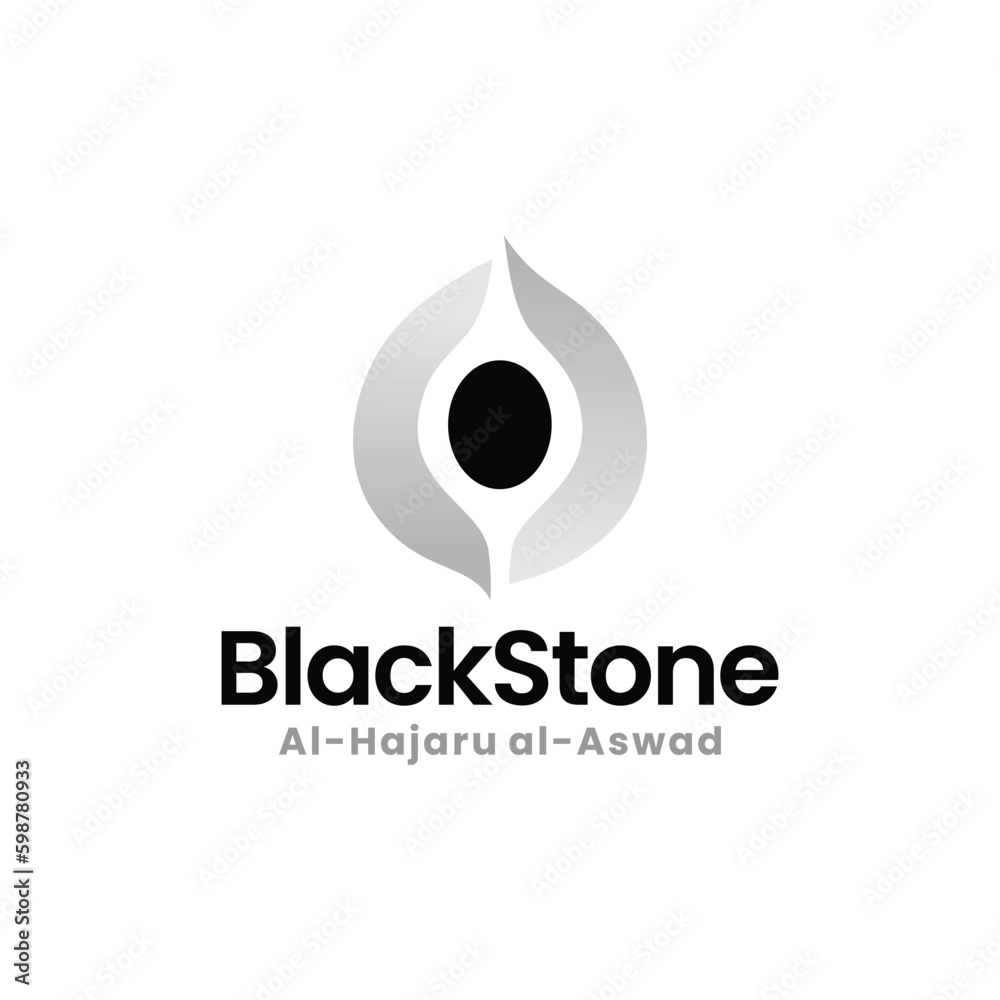 Black Stone Al Hajaru Al Aswad Logo vector icon illustration Black Stone Al Hajaru Al Aswad Logo vector icon illustration