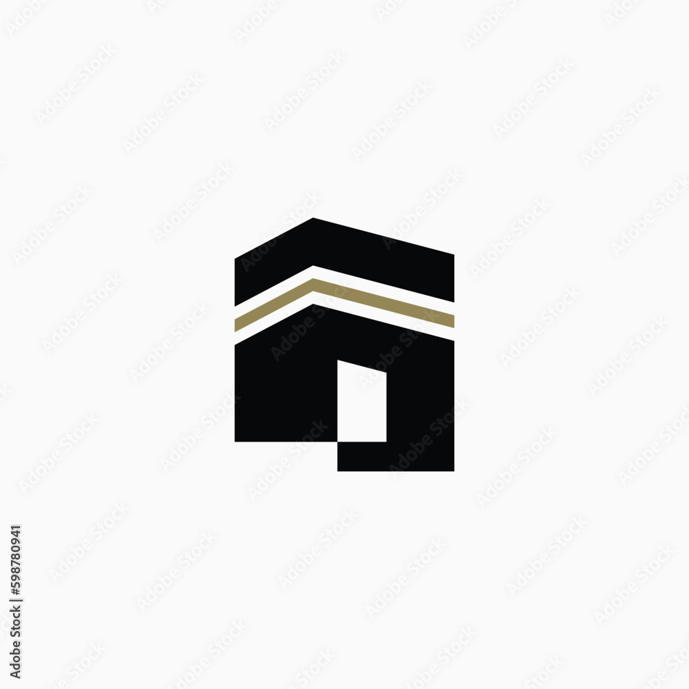 Kaaba Hajj Umrah Mecca Tour Travel Logo Vector Icon Illustration