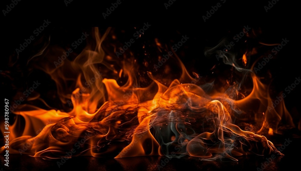 Mysterious black fire blazes with captivating intensity Mysterious black fire blazes with captivating intensity