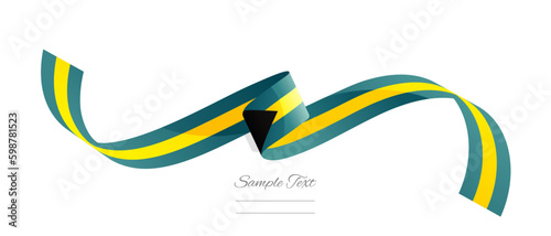 Bahamian flag ribbon vector illustration. Bahamas flag ribbon on abstract isolated on white color background
