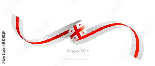 Georgian flag ribbon vector illustration. Georgia flag ribbon on abstract isolated on white color background