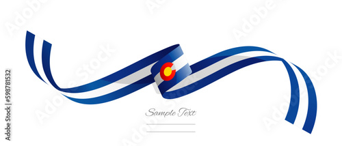State of Colorado flag ribbon vector illustration. Colorado flag ribbon on abstract isolated on white color background