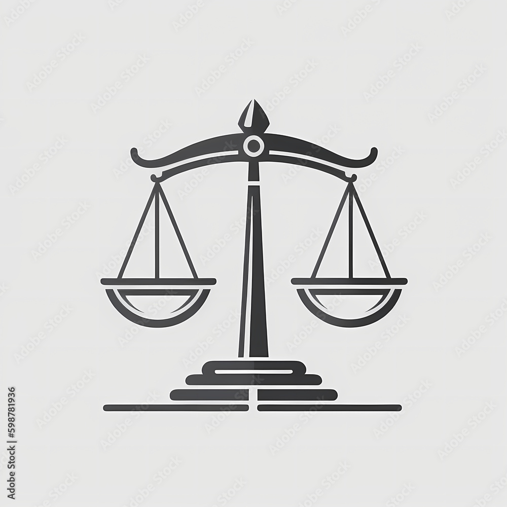 Justice Scale Logo. Generative AI Justice Scale Logo. Generative AI