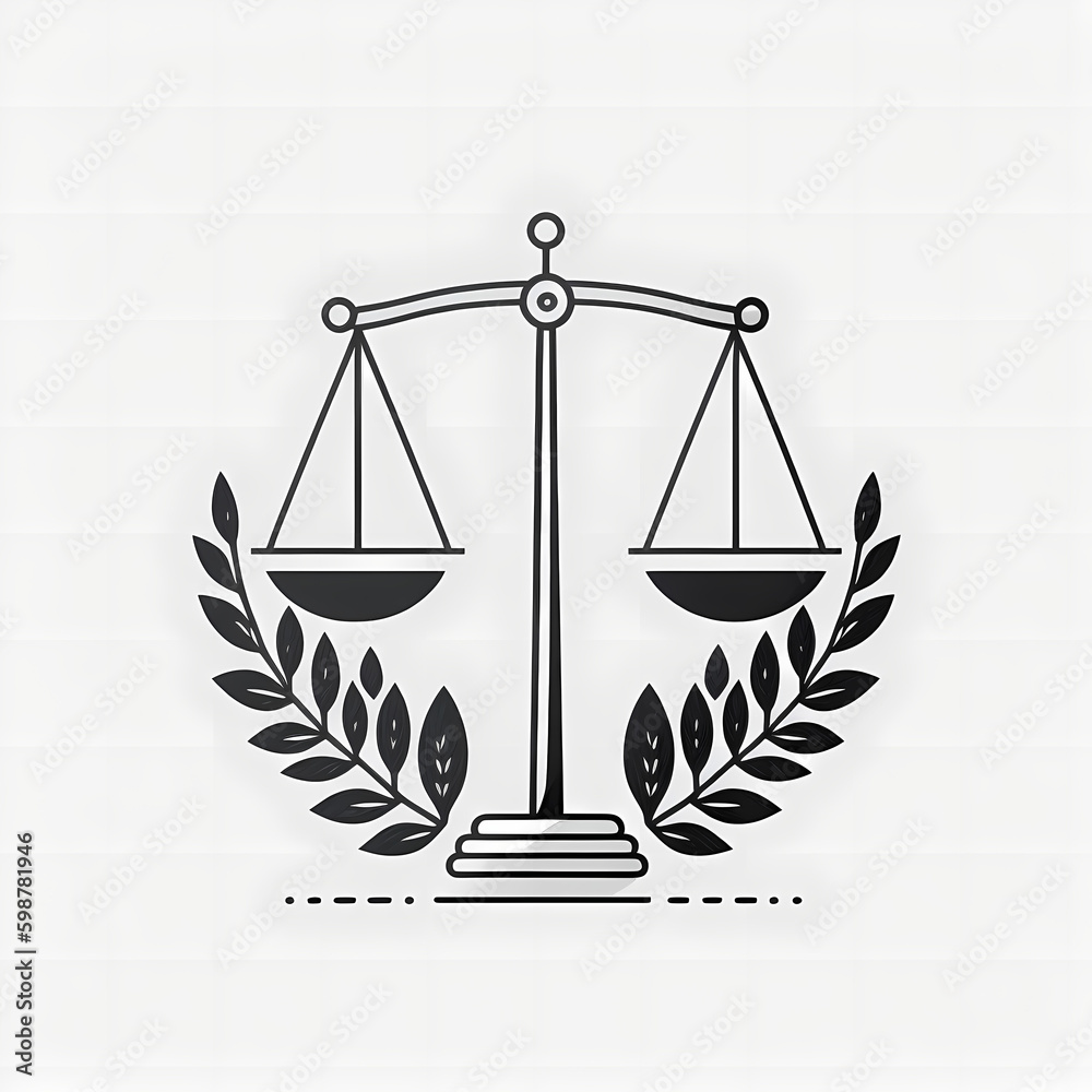 Justice Scale Logo. Generative AI