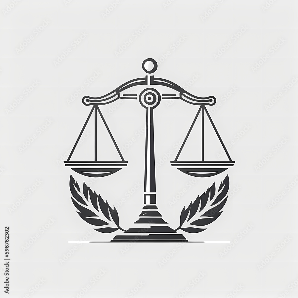 Justice Scale Logo. Generative AI Justice Scale Logo. Generative AI
