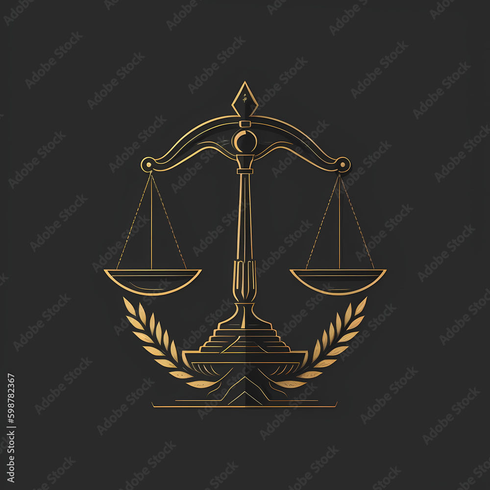 Justice Scale Logo. Generative AI Justice Scale Logo. Generative AI