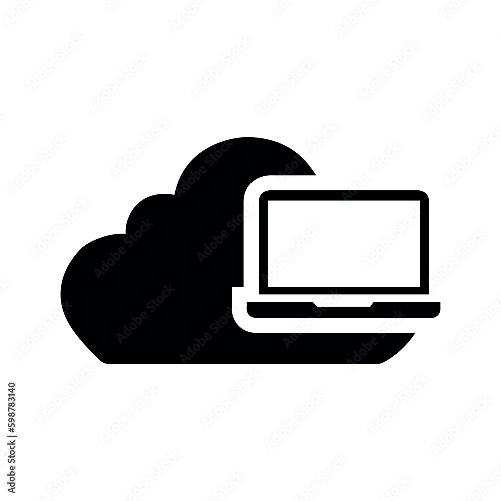 Cloud Computing Flat Black Icon Isolate On White Background Vector Illustration | Seo Icons Cloud Computing Flat Black Icon Isolate On White Background Vector Illustration | Seo Icons