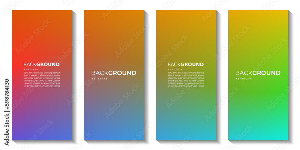 set of brochures abstract blur colorful gradient background vector illustration