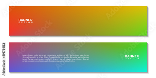 set of banners abstract blur colorful gradient background vector illustration