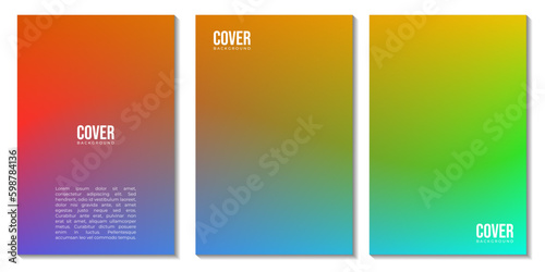 set of covers abstract blur colorful gradient background vector illustration