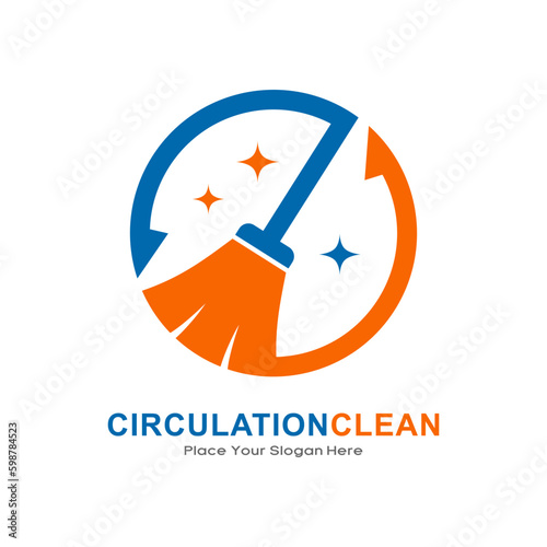 Circulation clean vector logo template. Suitable for business, technology, housekeeping, and cleaning
