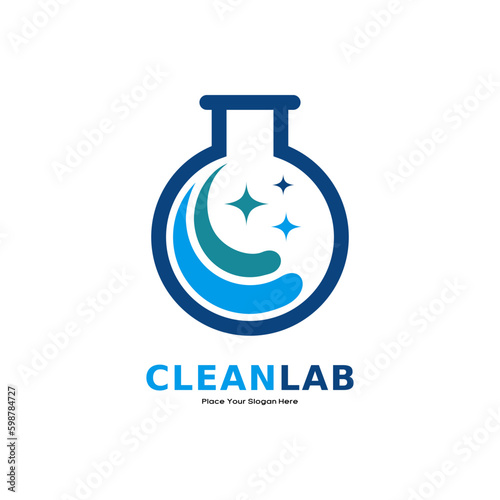 Clean lab logo vector template. Suitable for business, technology, science, and cleaning service