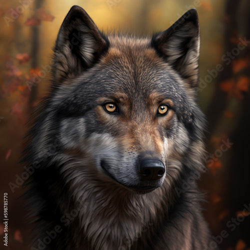 portrait of a wolf - Generated by Artificial Intelligence