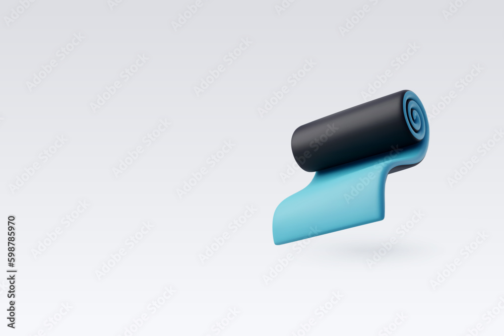3d Vector Yoga Mat, Workout gym tools, Sport equipment, Gym time concept. 3d Vector Yoga Mat, Workout gym tools, Sport equipment, Gym time concept.