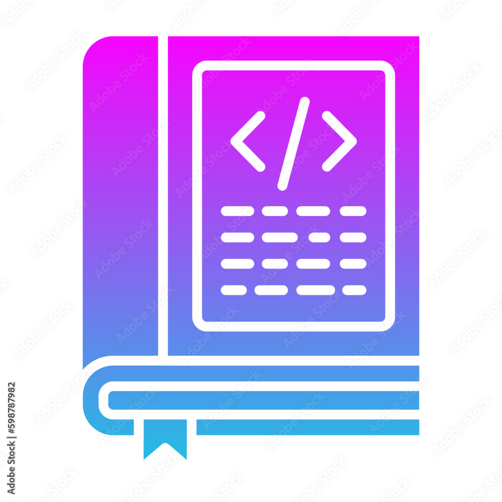 Coding Book Glyph Gradient Icon Coding Book Glyph Gradient Icon