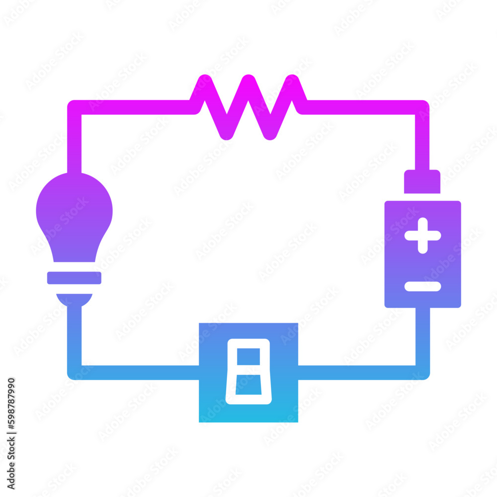 Electric Circuit Glyph Gradient Icon Electric Circuit Glyph Gradient Icon