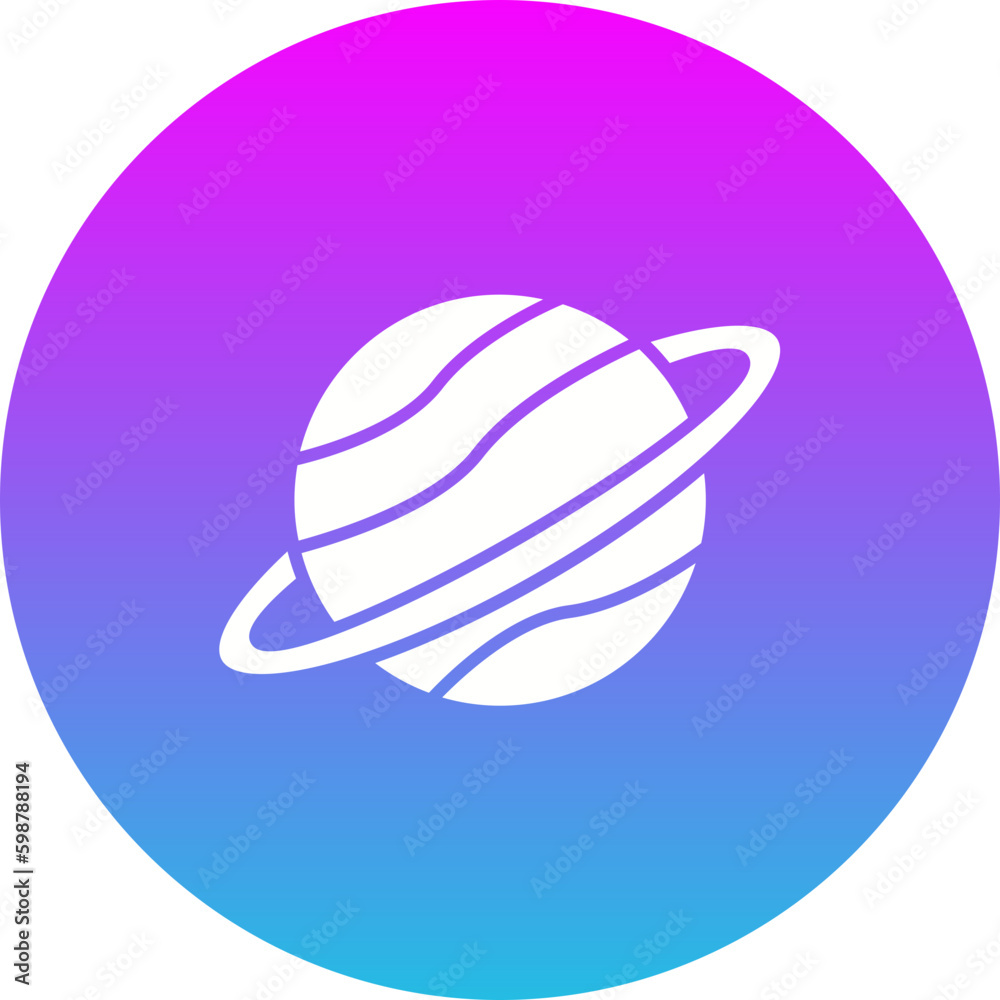 Fototapeta premium Saturn Gradient Circle Glyph Inverted Icon
