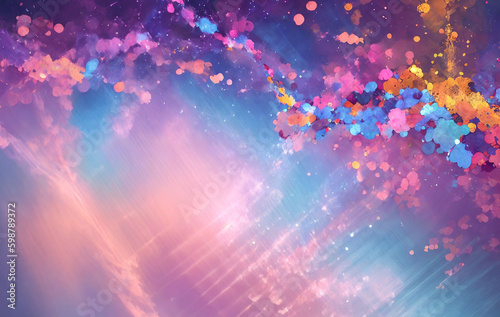 abstract pink blue sky surrealistic background with generative AI technology