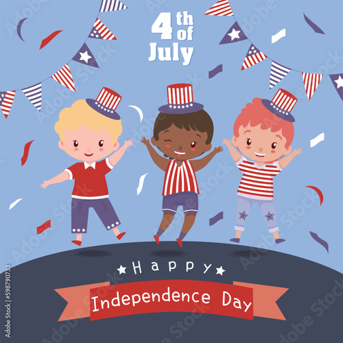 Illustration of American Independence Day Background