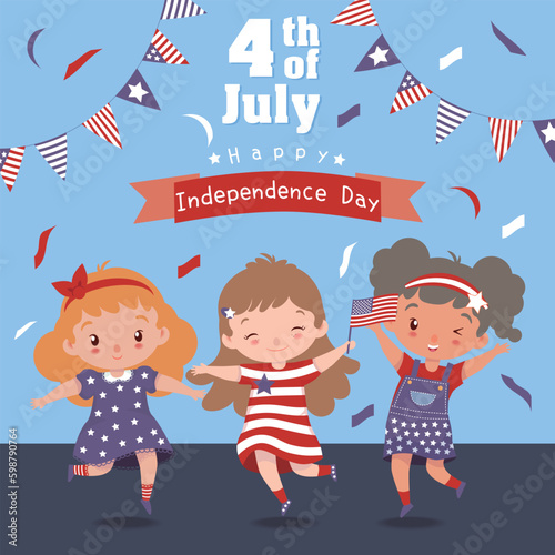 Illustration of American Independence Day Background