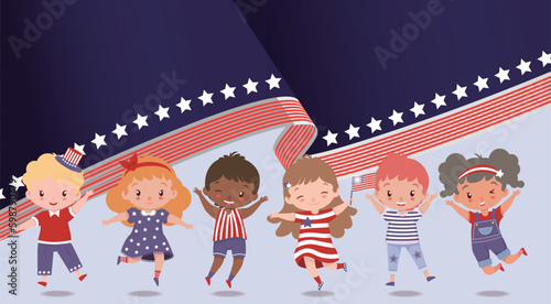 Illustration of American Independence Day Background