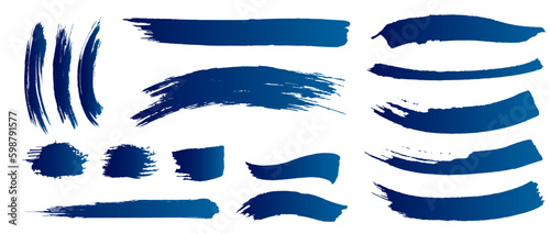 手描きブラシストロークの素材セット。美しい筆跡。
